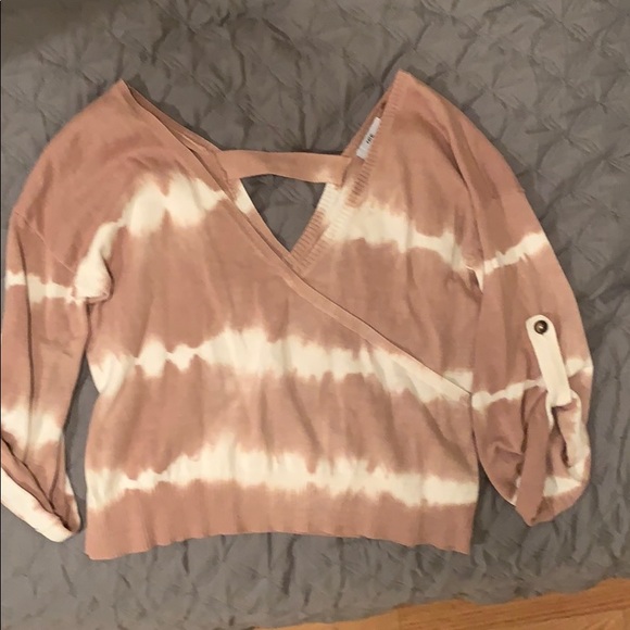Fate Sweaters - Pink Tie Dye Cropped sweater with cutout back